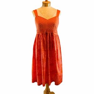 Sigrid Olsen Cotton Dress Orange Size 12